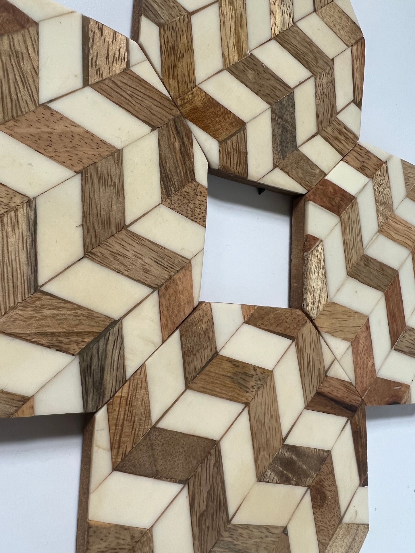 SET OF 4 MANGO WOOD COASTERS
