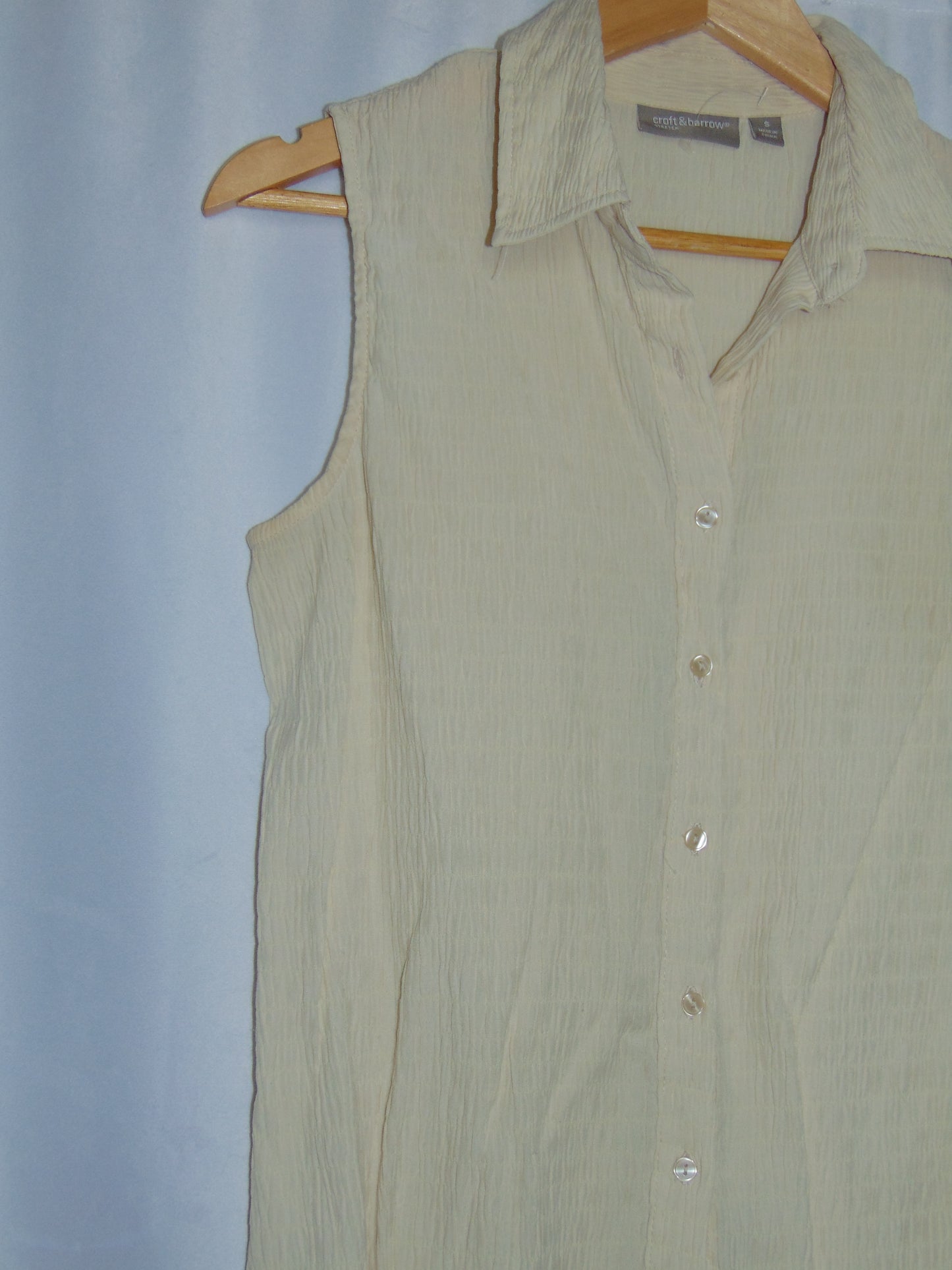 CREAM CRINKLE BLOUSE