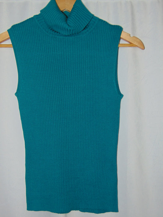 VINTAGE TURQUOISE SLEEVELESS TURTLENECK