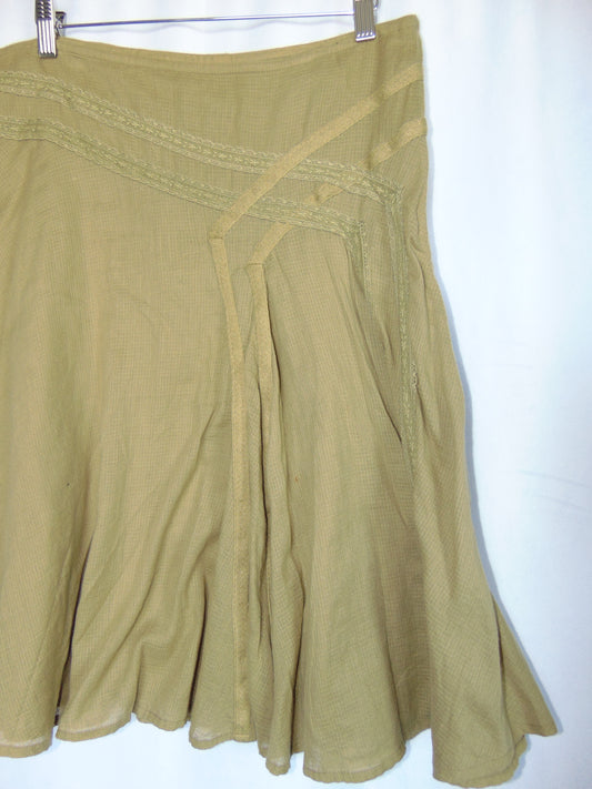 GREEN COTTON SKIRT