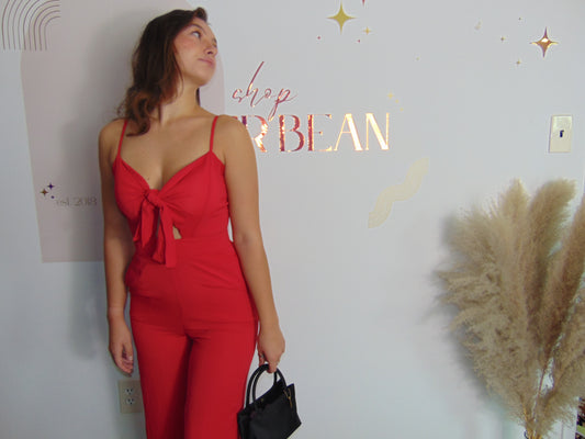 ROMEO & JULIET RED TIE ROMPER