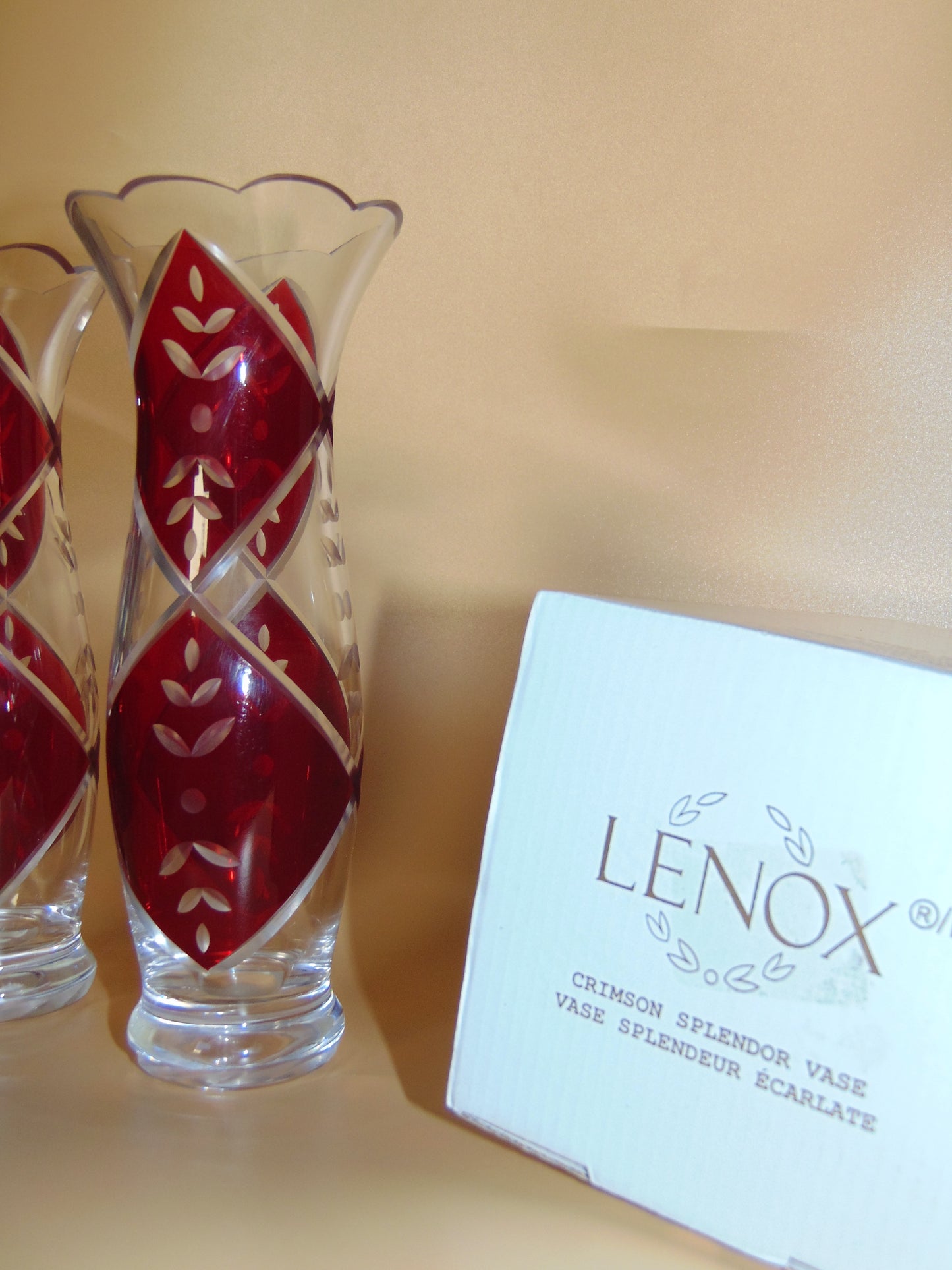 LENOX CRIMSON SPLENDOR VASES