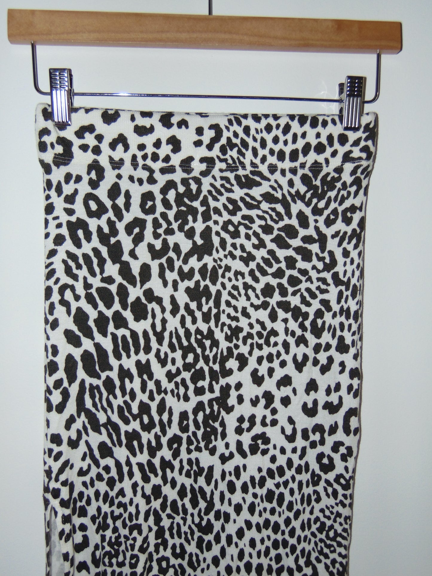 WHITE & BROWN ANIMAL PRINT SKIRT