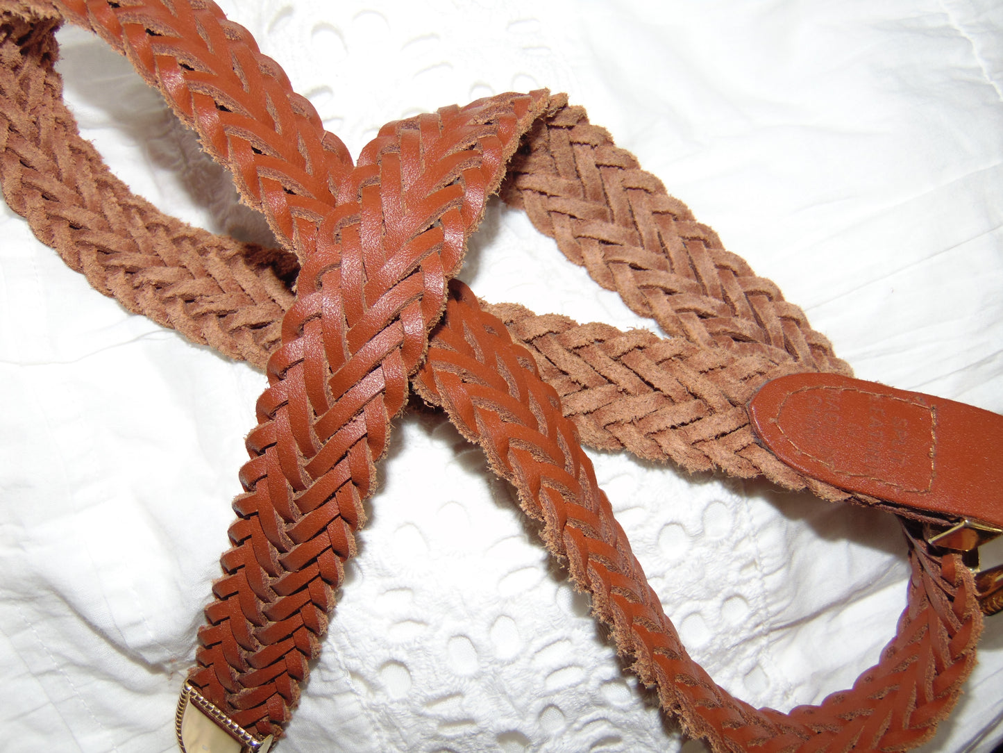 SPLIT LEATHER BELT WITH GOLD BUCKLE