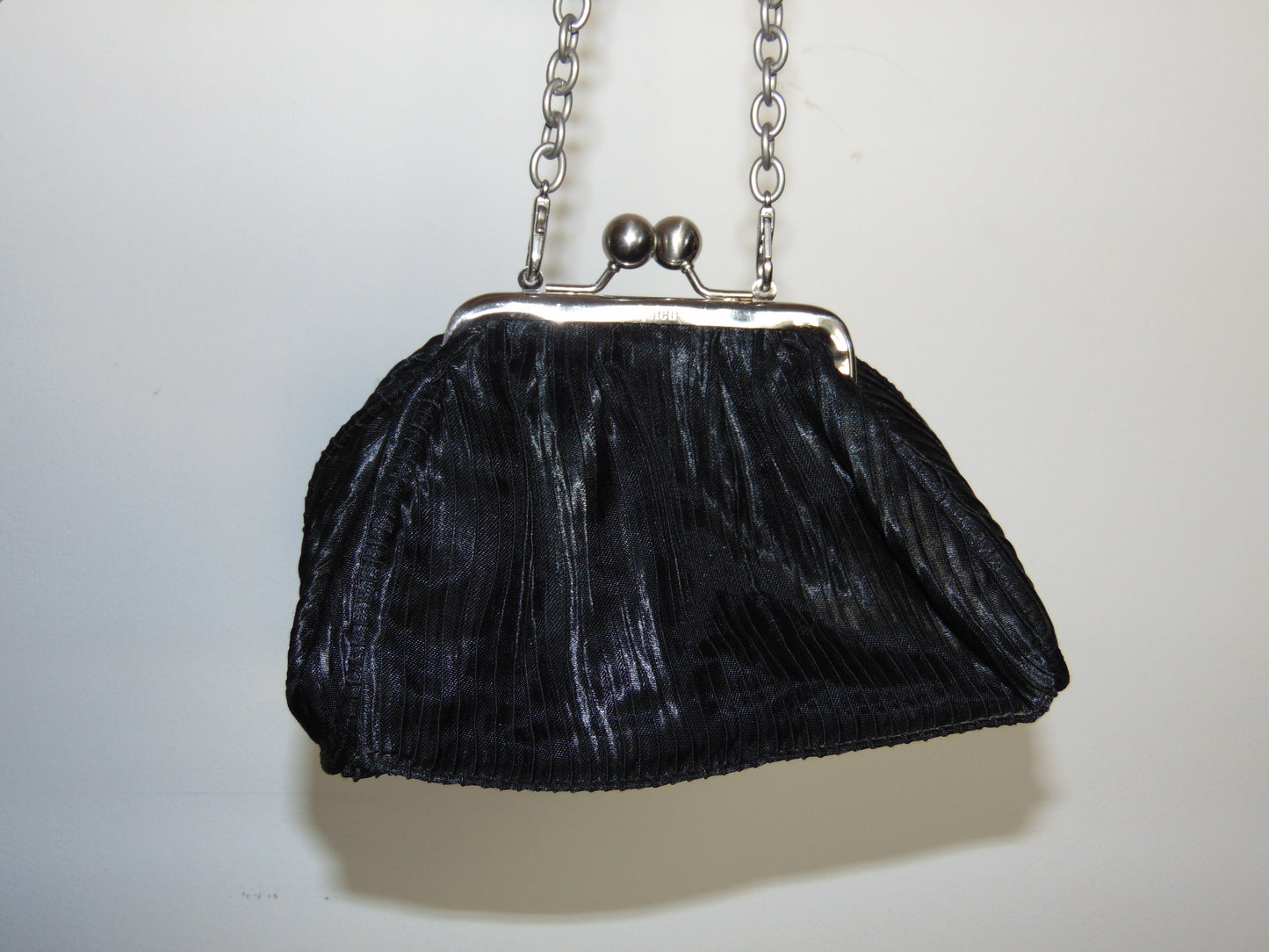 UNLISTED MINI BLACK PLEATED EVENING BAG