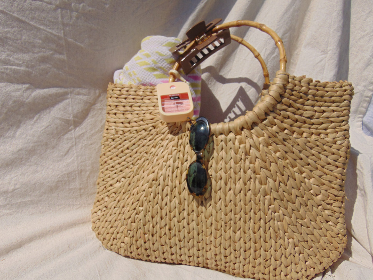 VINTAGE GAP XL WICKER BEACH TOTE