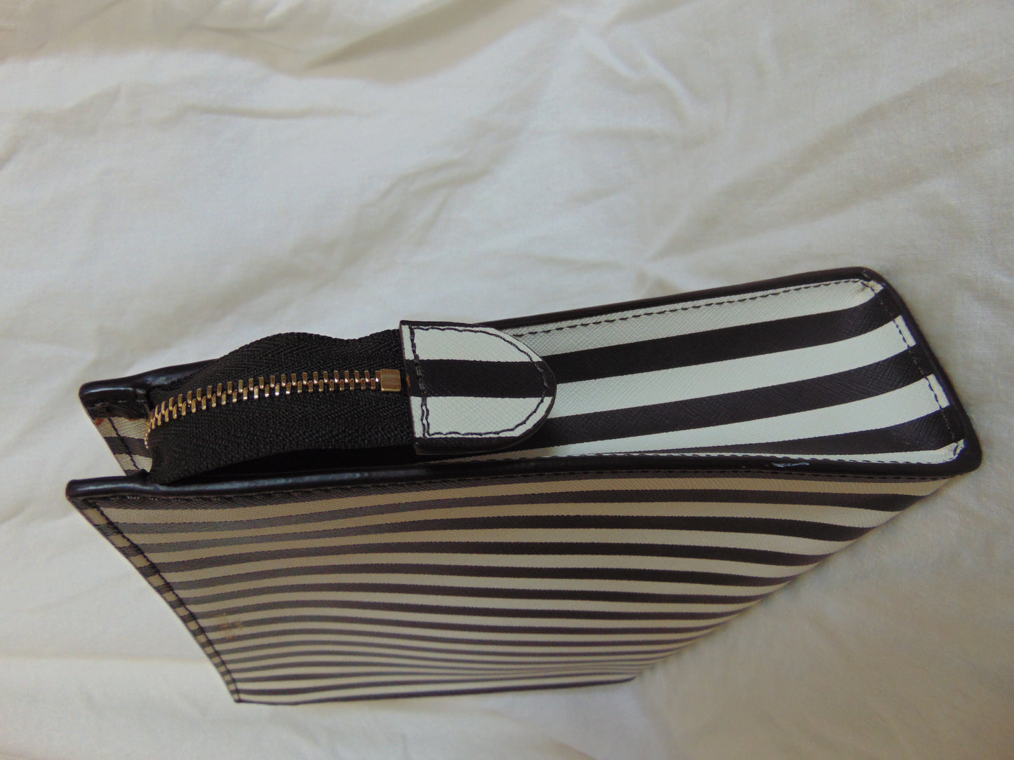 EXTREMELY RARE, ICONIC HENRI BENDEL CENTENNIA STRIPE WEST 57TH COSMETIC CLUTCH