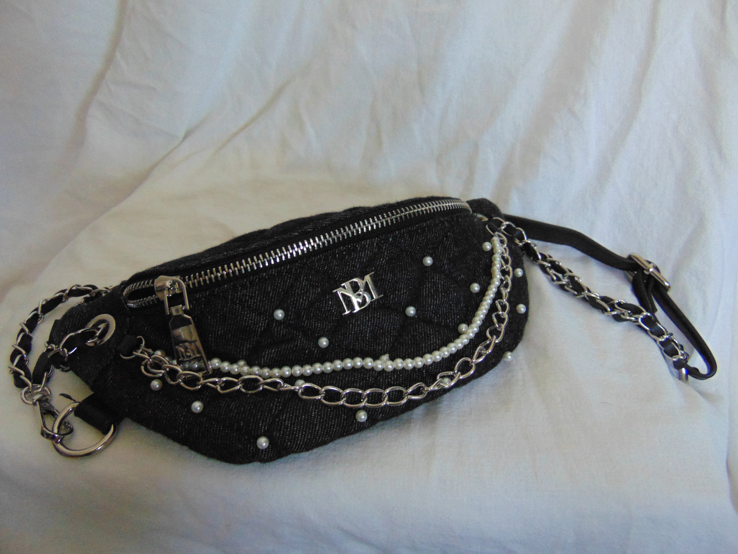 BADGLEY MISCHKA DENIM QUILTED FANNY PACK