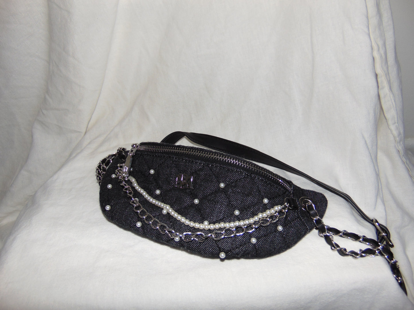BADGLEY MISCHKA DENIM QUILTED FANNY PACK
