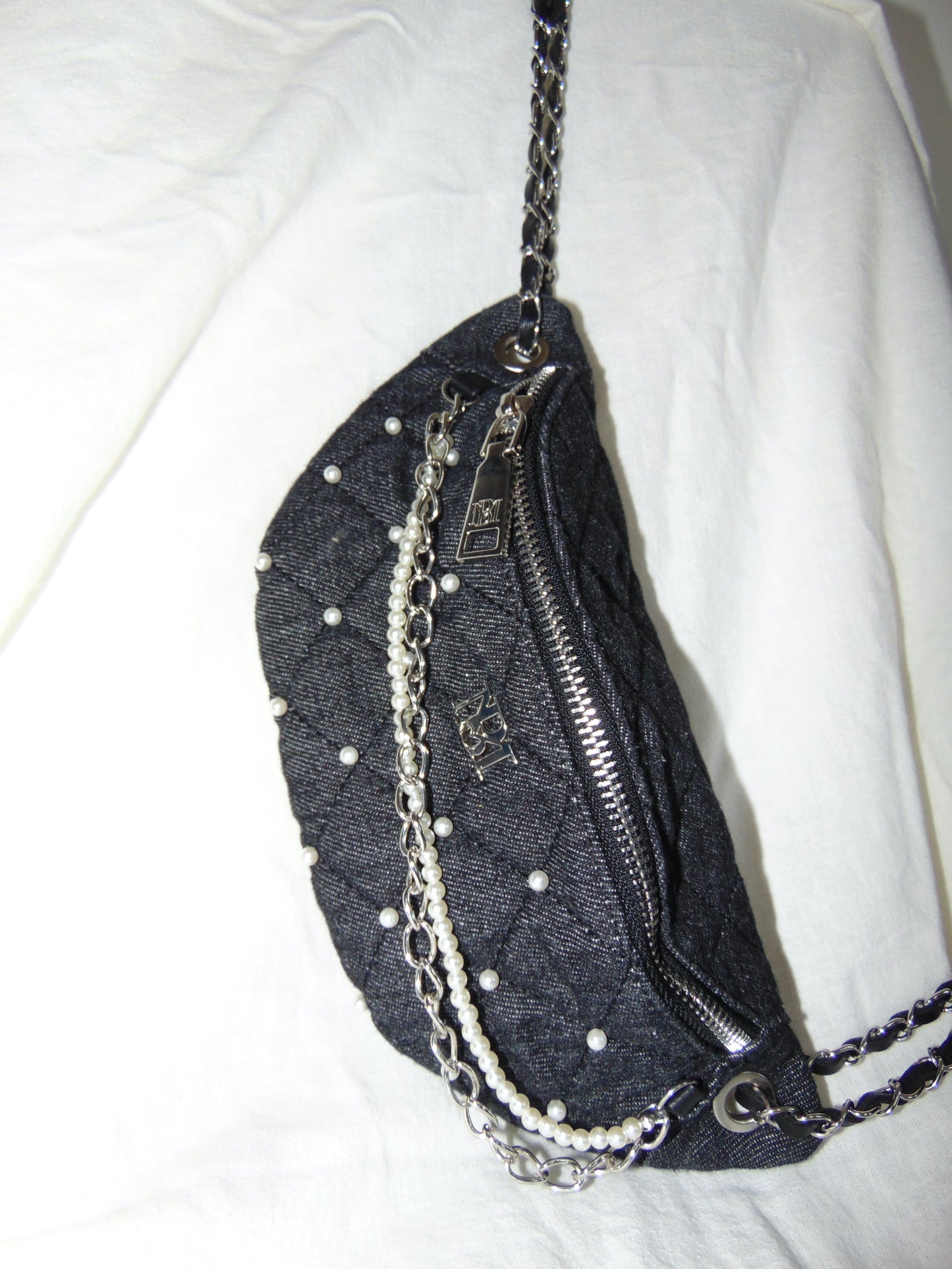 BADGLEY MISCHKA DENIM QUILTED FANNY PACK