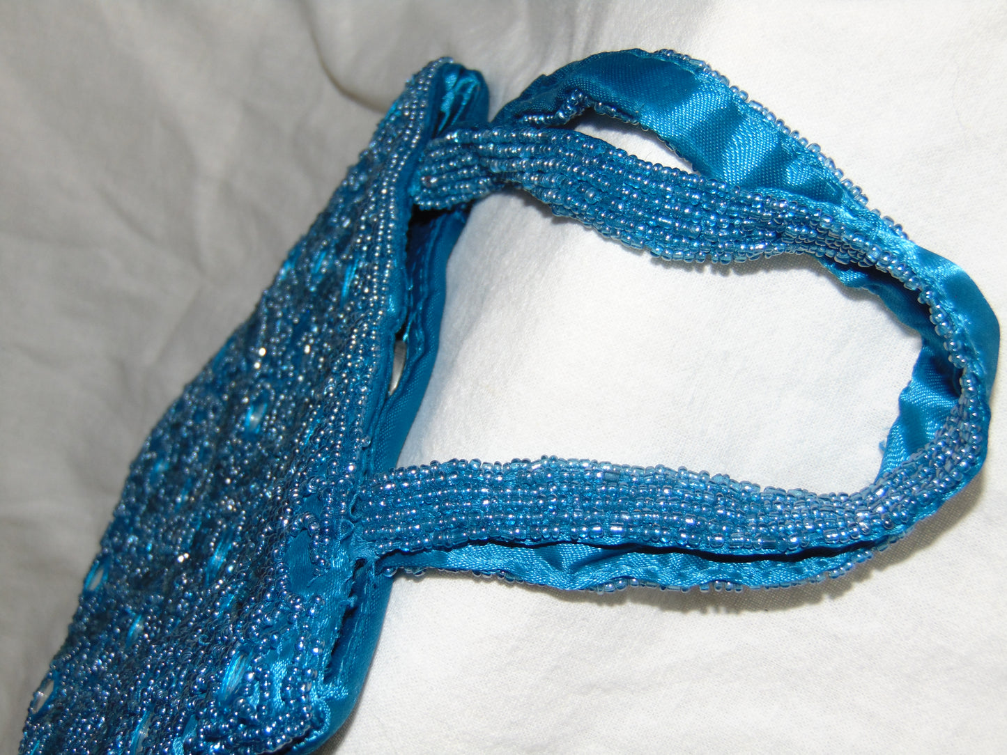 BLUE BEADED INDIAN SHISHA MINI TOTE BAG