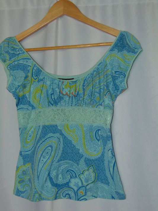 Y2K PAISLEY LACE TOP
