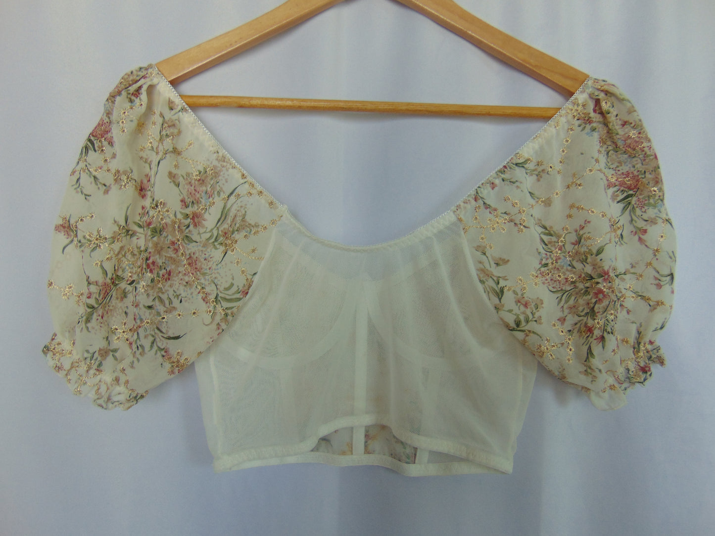 MESH EMBROIDERED FLORAL BUSTIER