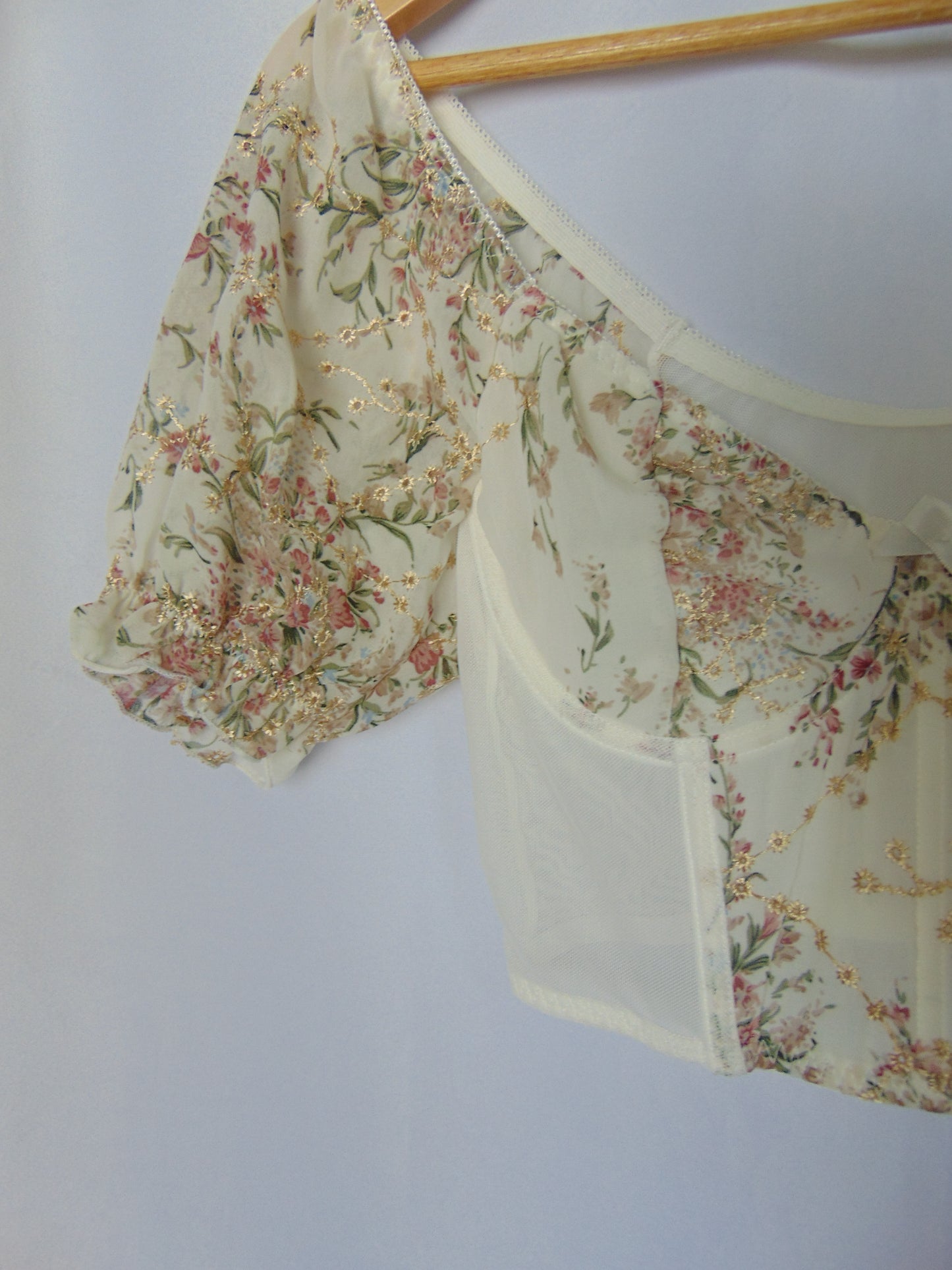 MESH EMBROIDERED FLORAL BUSTIER