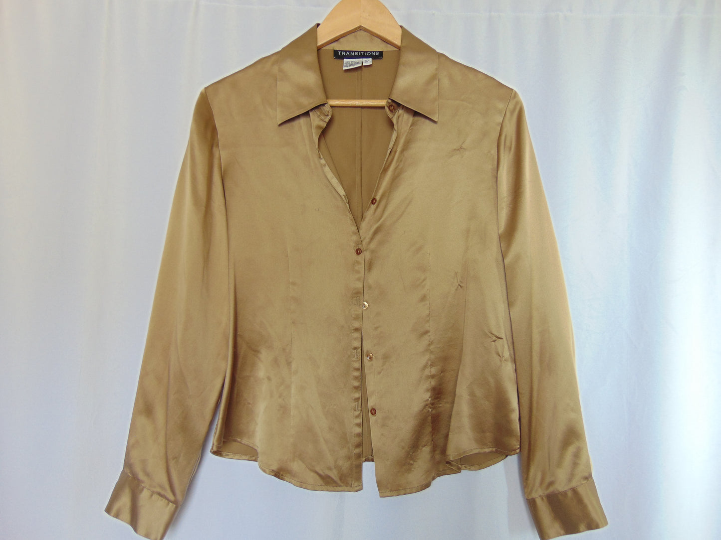 LONGSLEEVE GOLD 100%SILK BLOUSE