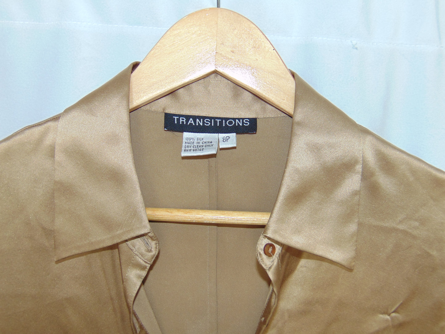 LONGSLEEVE GOLD 100%SILK BLOUSE