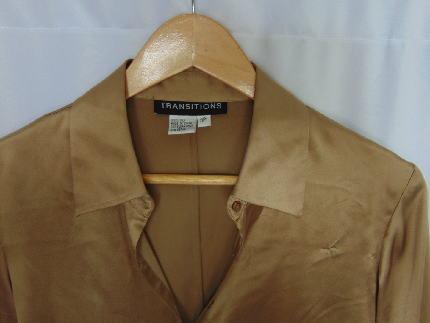LONGSLEEVE GOLD 100%SILK BLOUSE