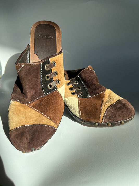 COACH PATCHWORK CLOGS