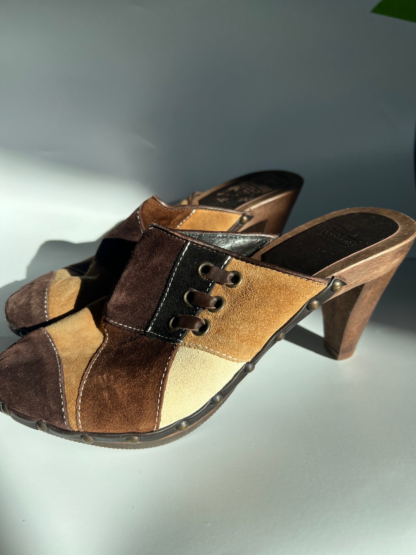 COACH PATCHWORK CLOGS