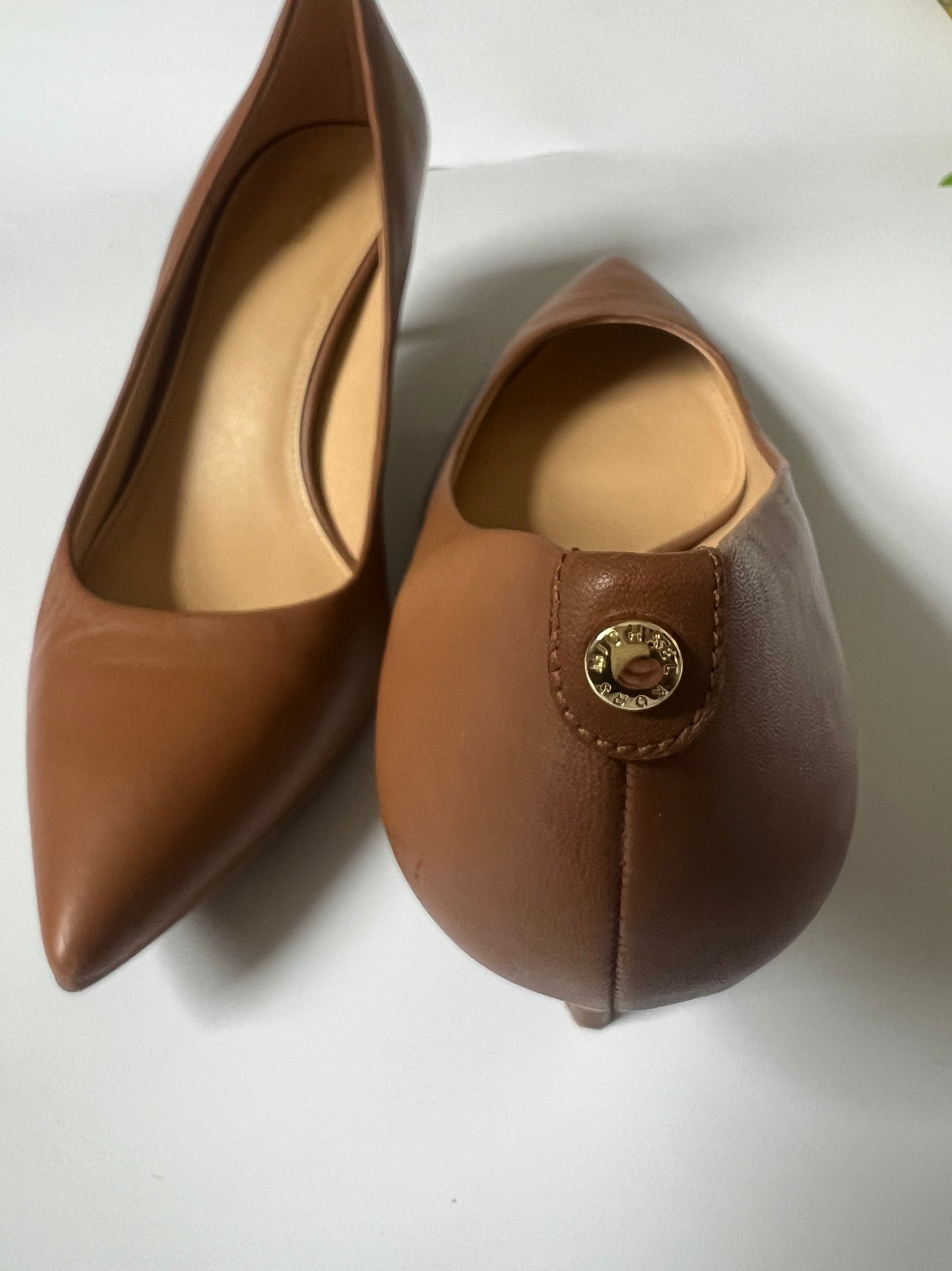 COGNAC LEATHER MICHAEL KORS HEELS