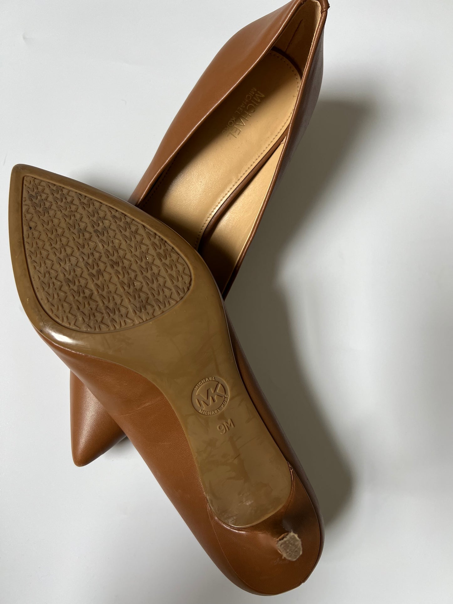 COGNAC LEATHER MICHAEL KORS HEELS