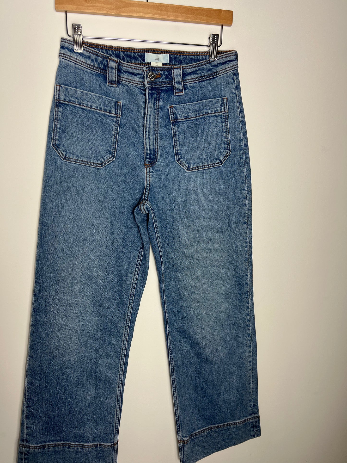WIDE LEG CULOTTE DENIM JEANS