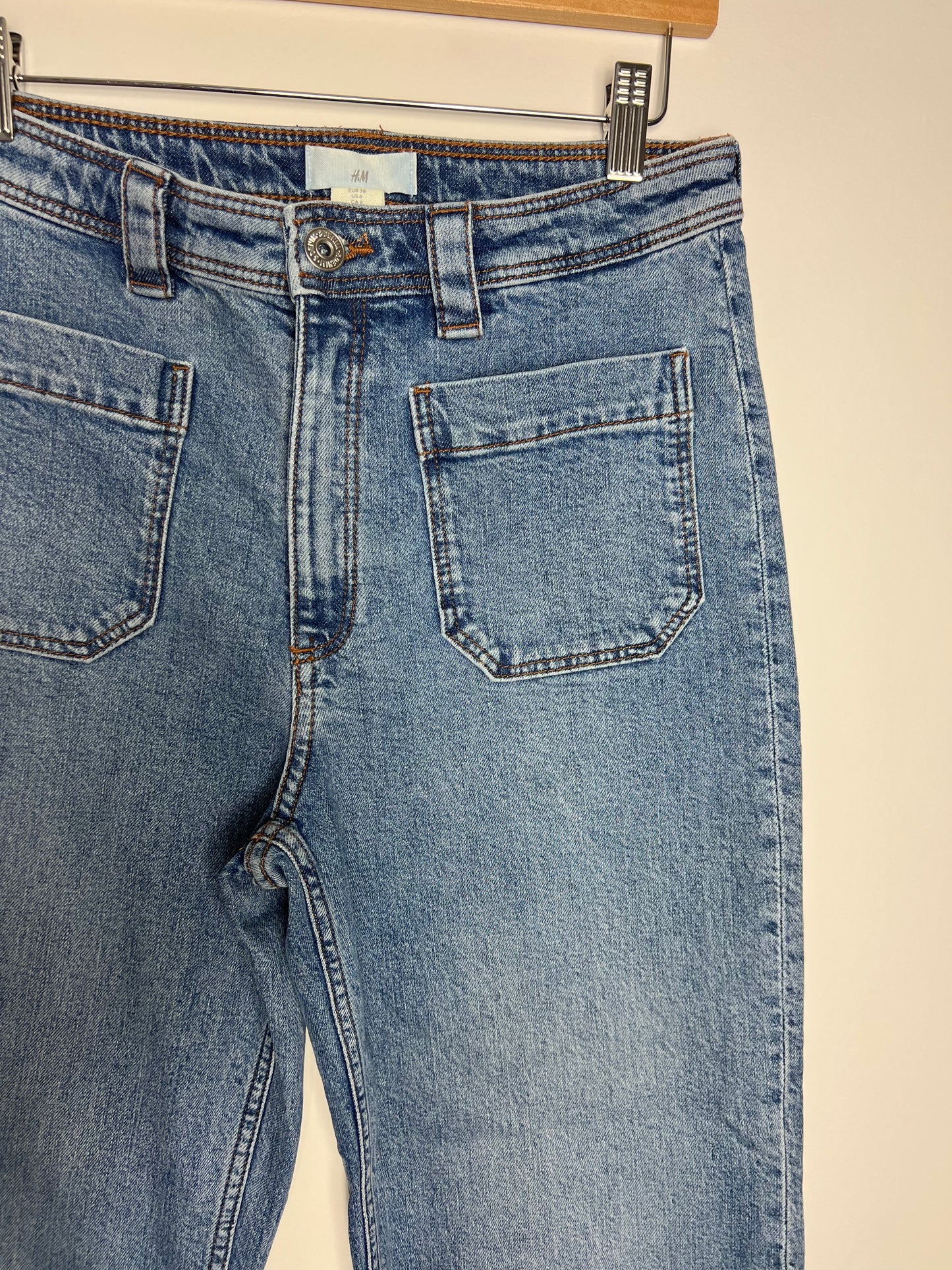 WIDE LEG CULOTTE DENIM JEANS