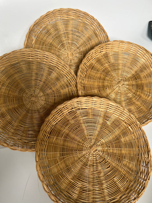 SET OF 2 WICKER CHARGING PLATES