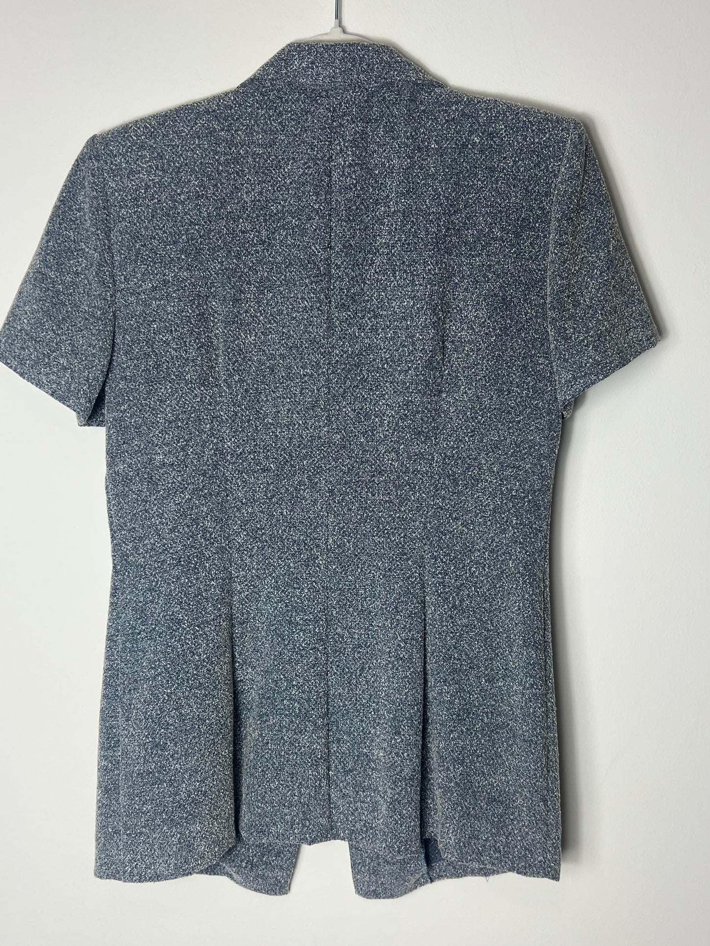 VINTAGE BLUE & WHITE TWEED BLAZER TOP