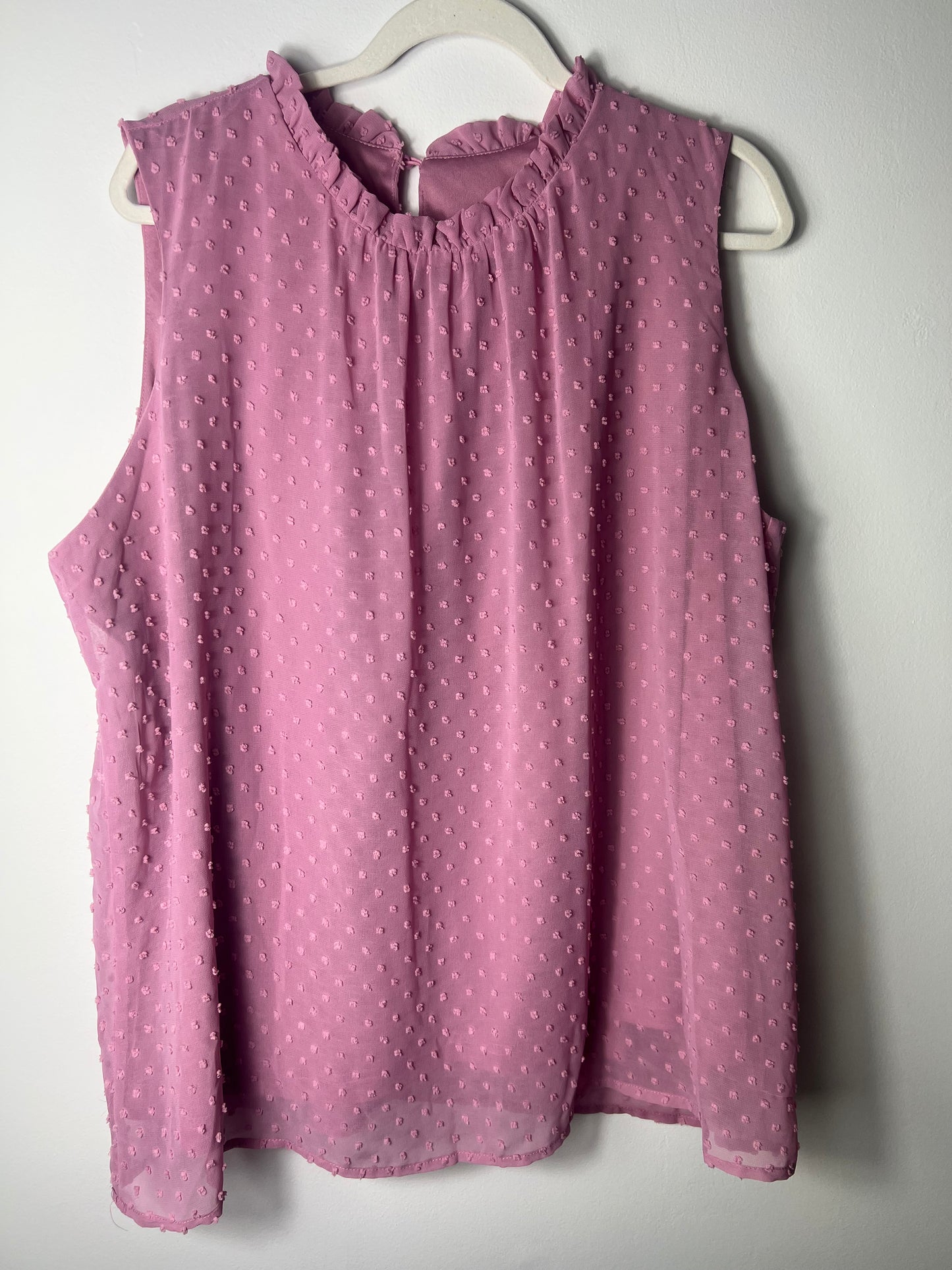 EMBROIDERED MAUVE SLEEVELESS BLOUSE