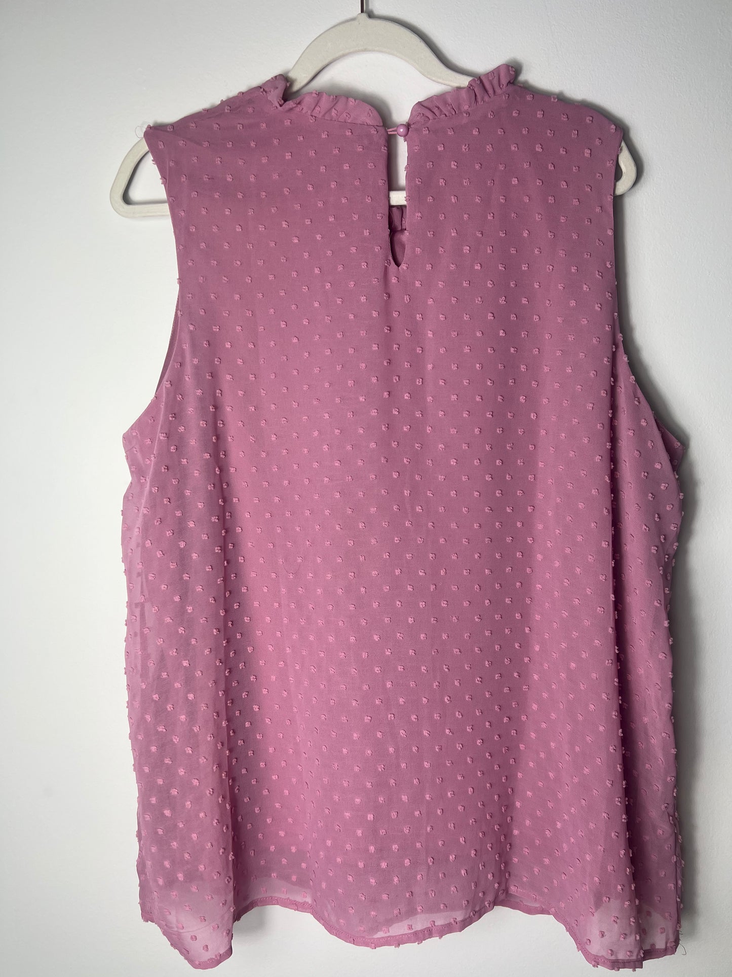 EMBROIDERED MAUVE SLEEVELESS BLOUSE