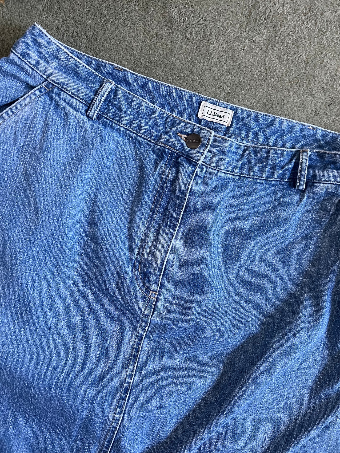 L.L.BEAN DENIM MIDI SKIRT