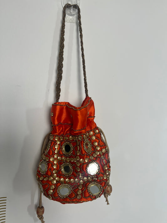 VINTAGE SILK BUCKET BAG