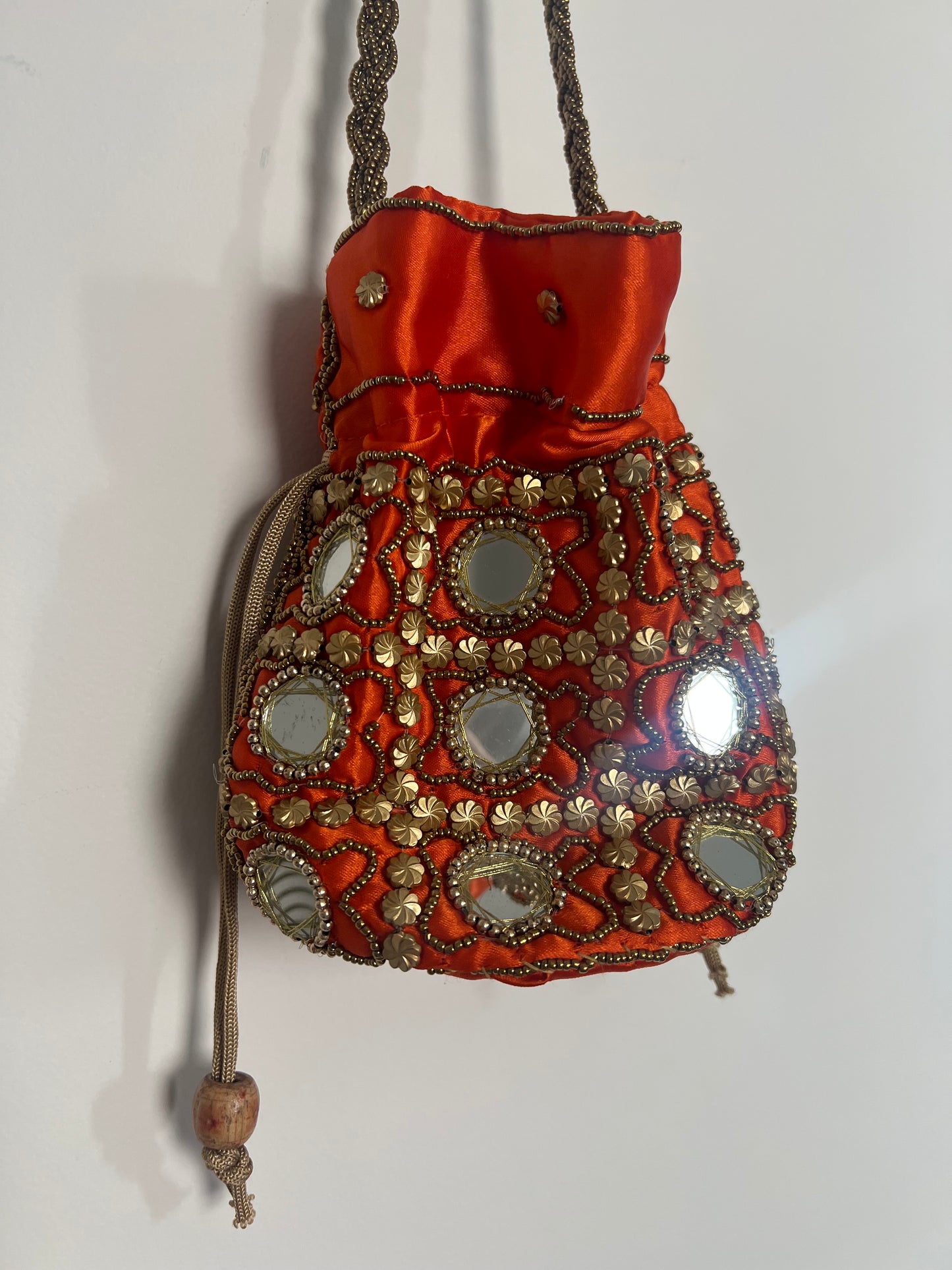 VINTAGE SILK BUCKET BAG