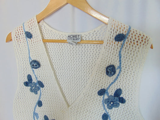 VINTAGE FLORAL KNITTED SWEATER VEST