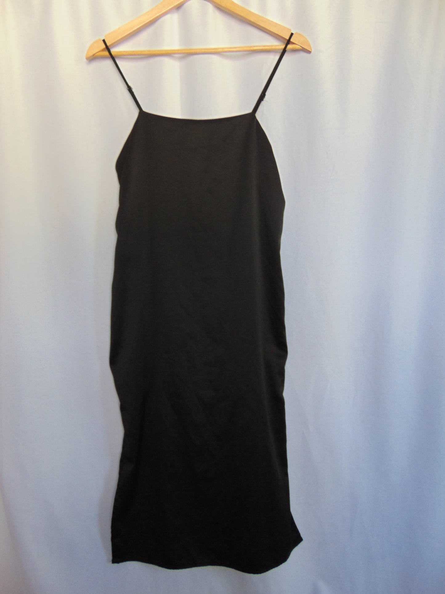 BLACK BACKTIE SLIP DRESS
