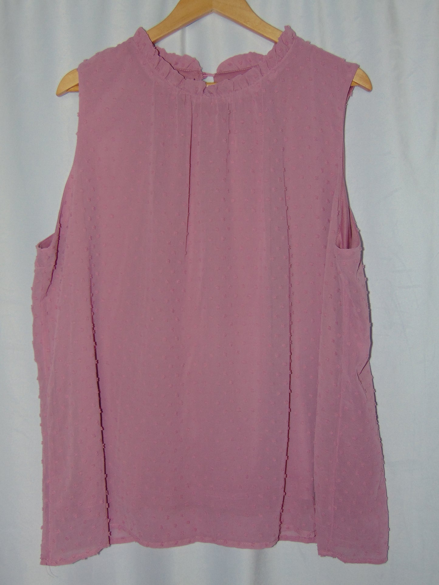 EMBROIDERED MAUVE SLEEVELESS BLOUSE