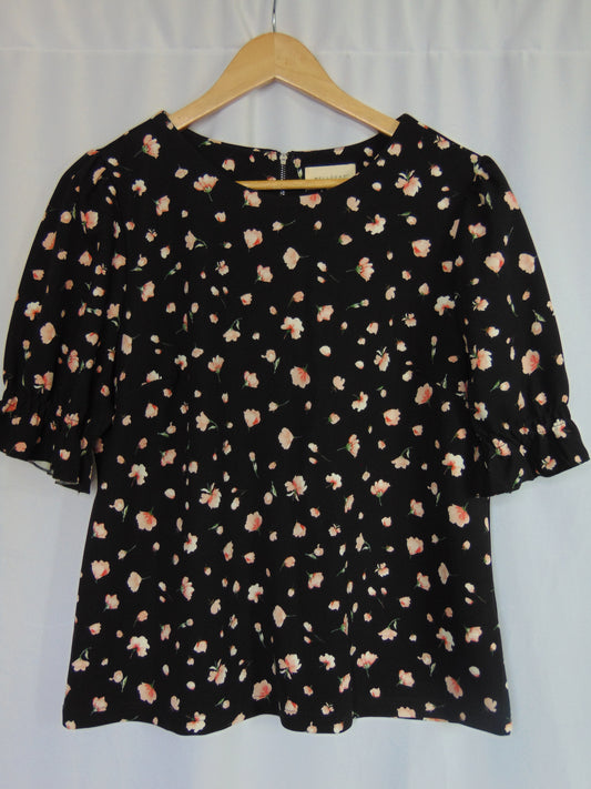 BLACK & PINK FLORAL TOP