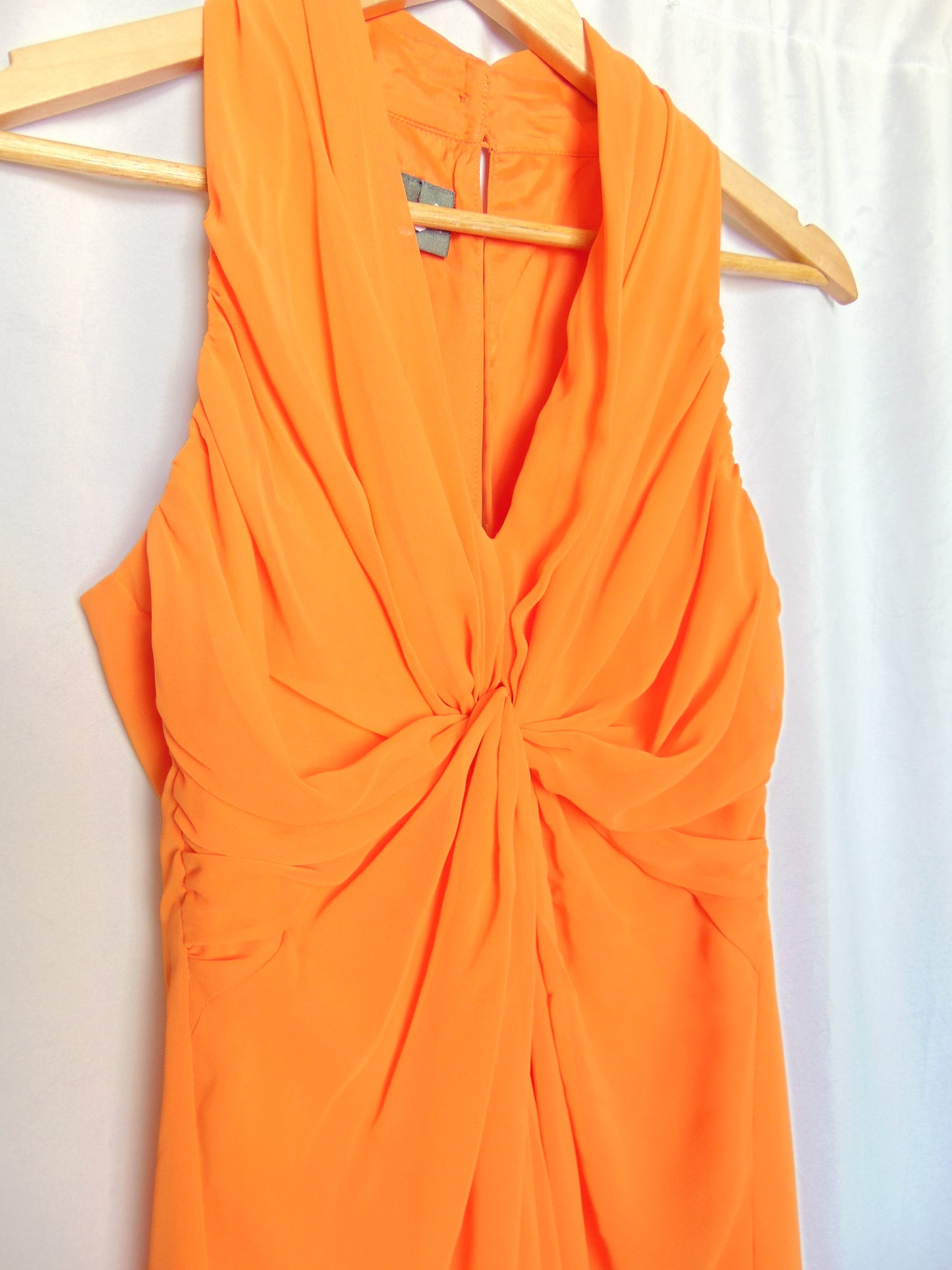 ORANGE HALTER COCKTAIL DRESS