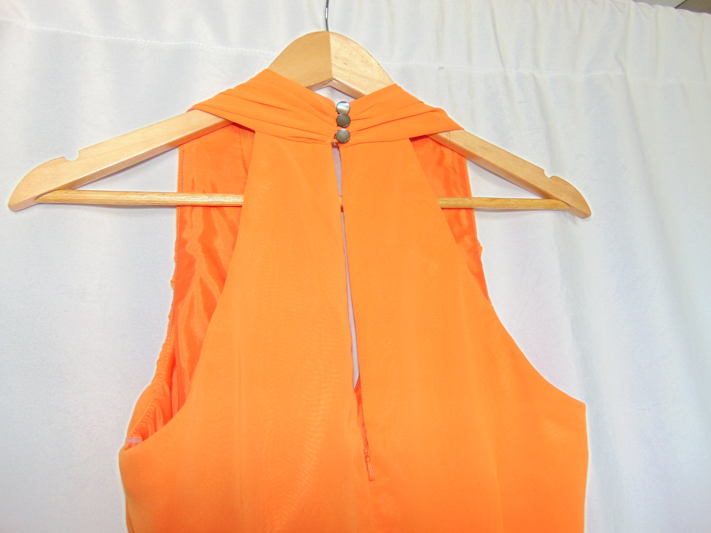 ORANGE HALTER COCKTAIL DRESS