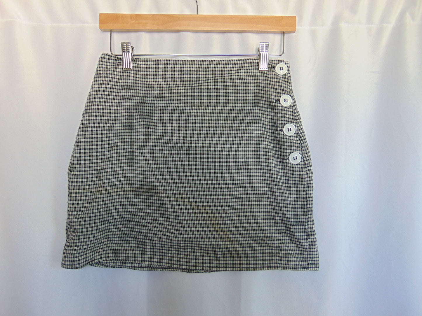 MINI PLAID SKIRT WITH BUTTONS