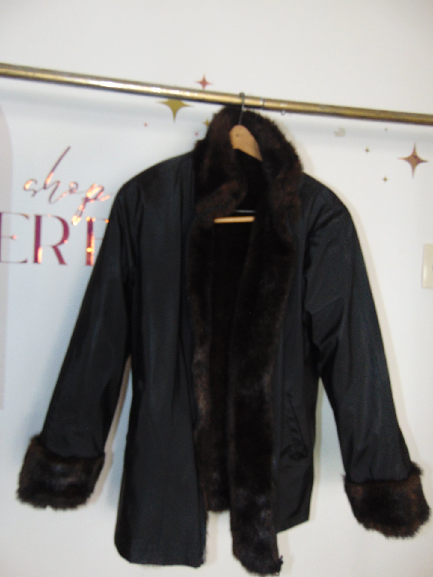 Reversible Nylon/Faux Fur Jacket by DressBarn