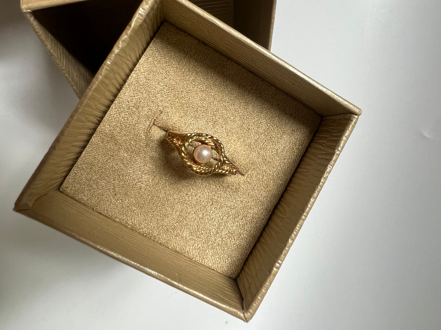 VINTAGE 14K GP PEARL RING