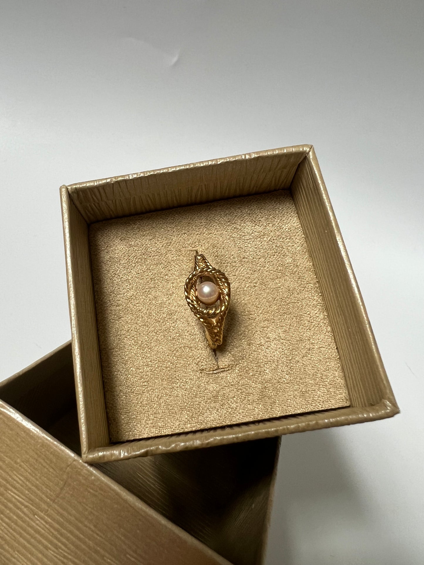 VINTAGE 14K GP PEARL RING