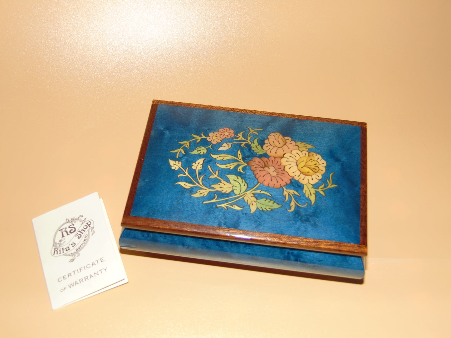 VINTAGE WOODEN ITALIAN MUSIC JEWELRY BOX