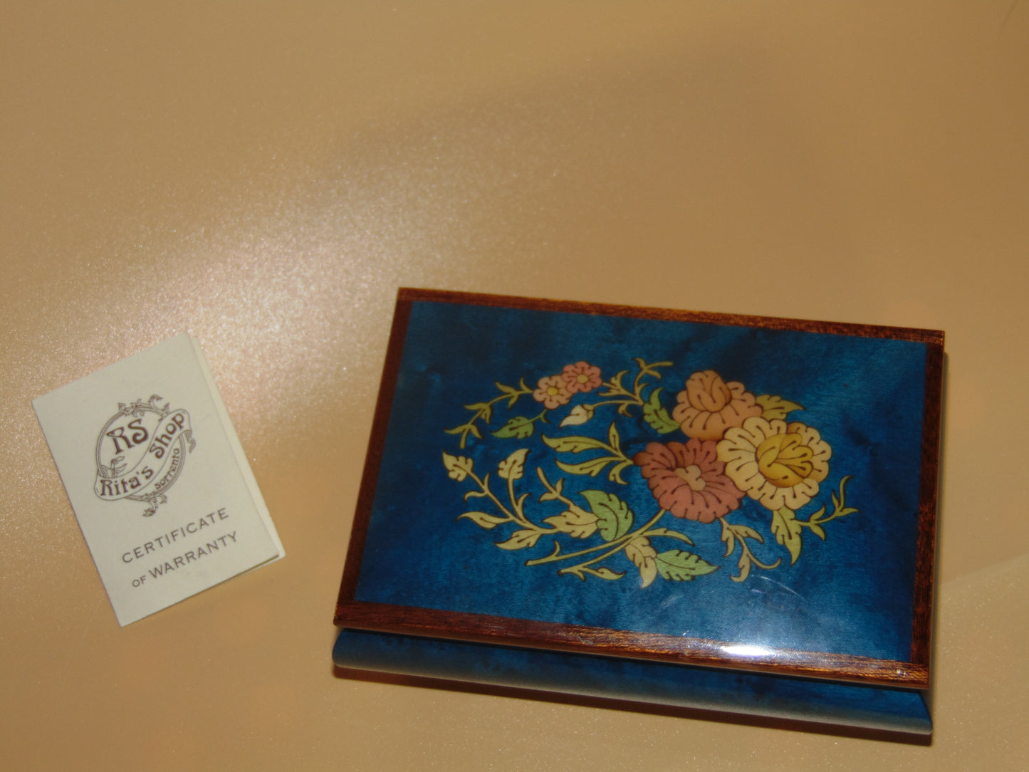 VINTAGE WOODEN ITALIAN MUSIC JEWELRY BOX