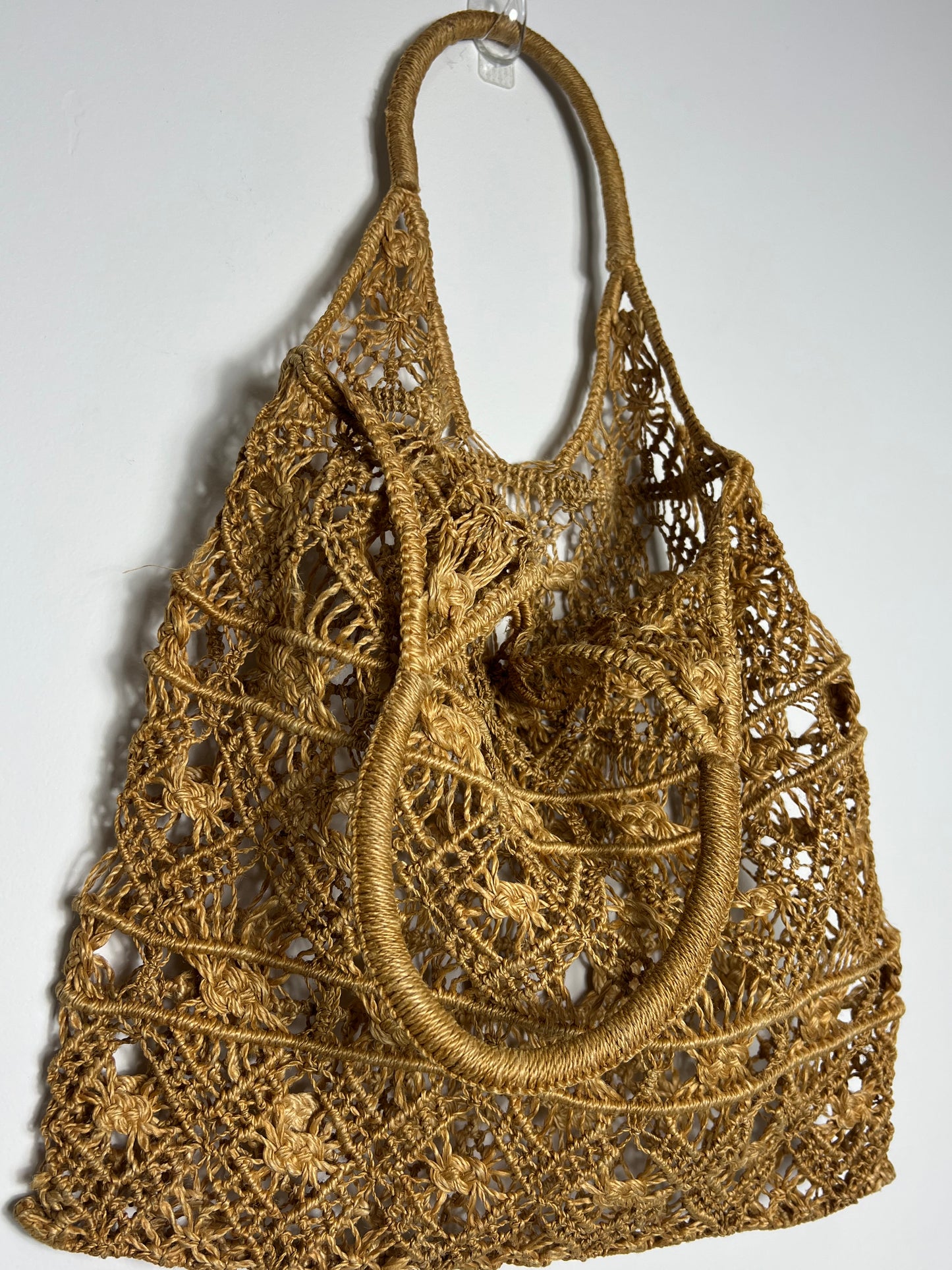 1970s VINTAGE JUTE TOTE BAG