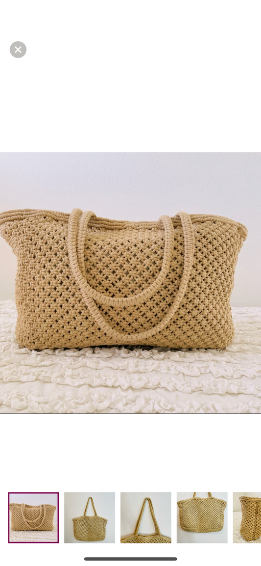 Tone It Up Macrame Tote Bag