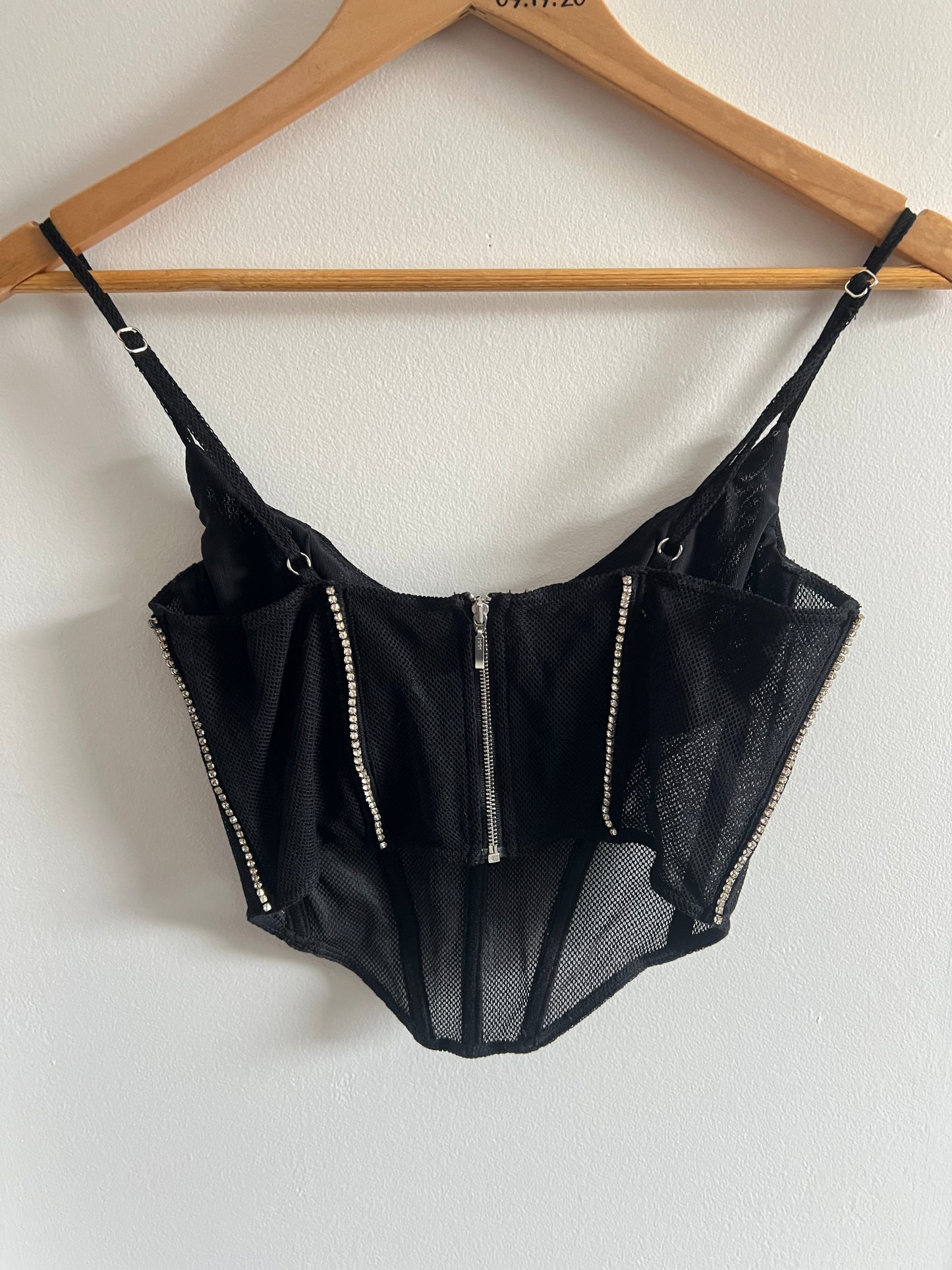BLACK MESH BUSTIER