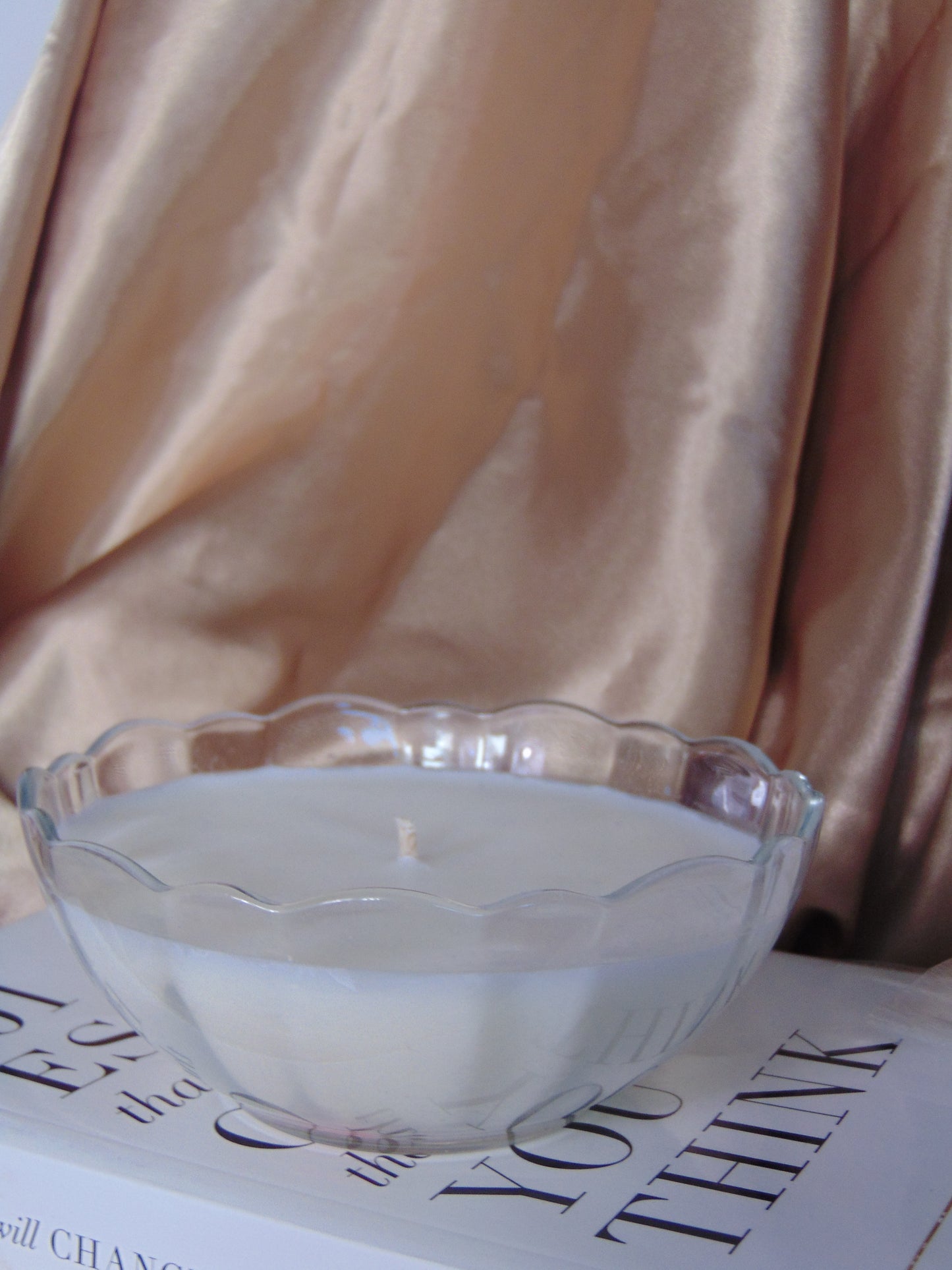 1970's Arcoroc France Scalloped Edge Bowl  - Lavender + Fresh Herbs